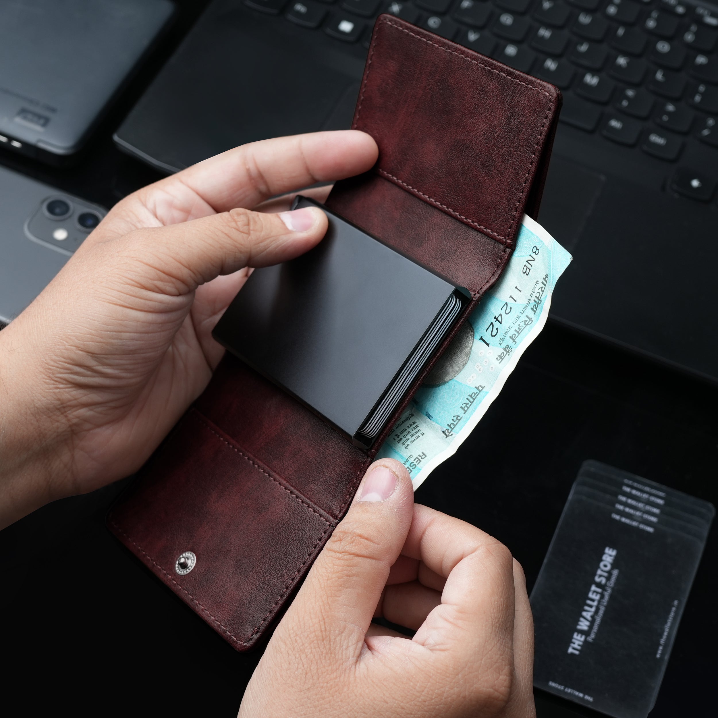 Maverick RFID Protected Wallet Cardholder - Wine