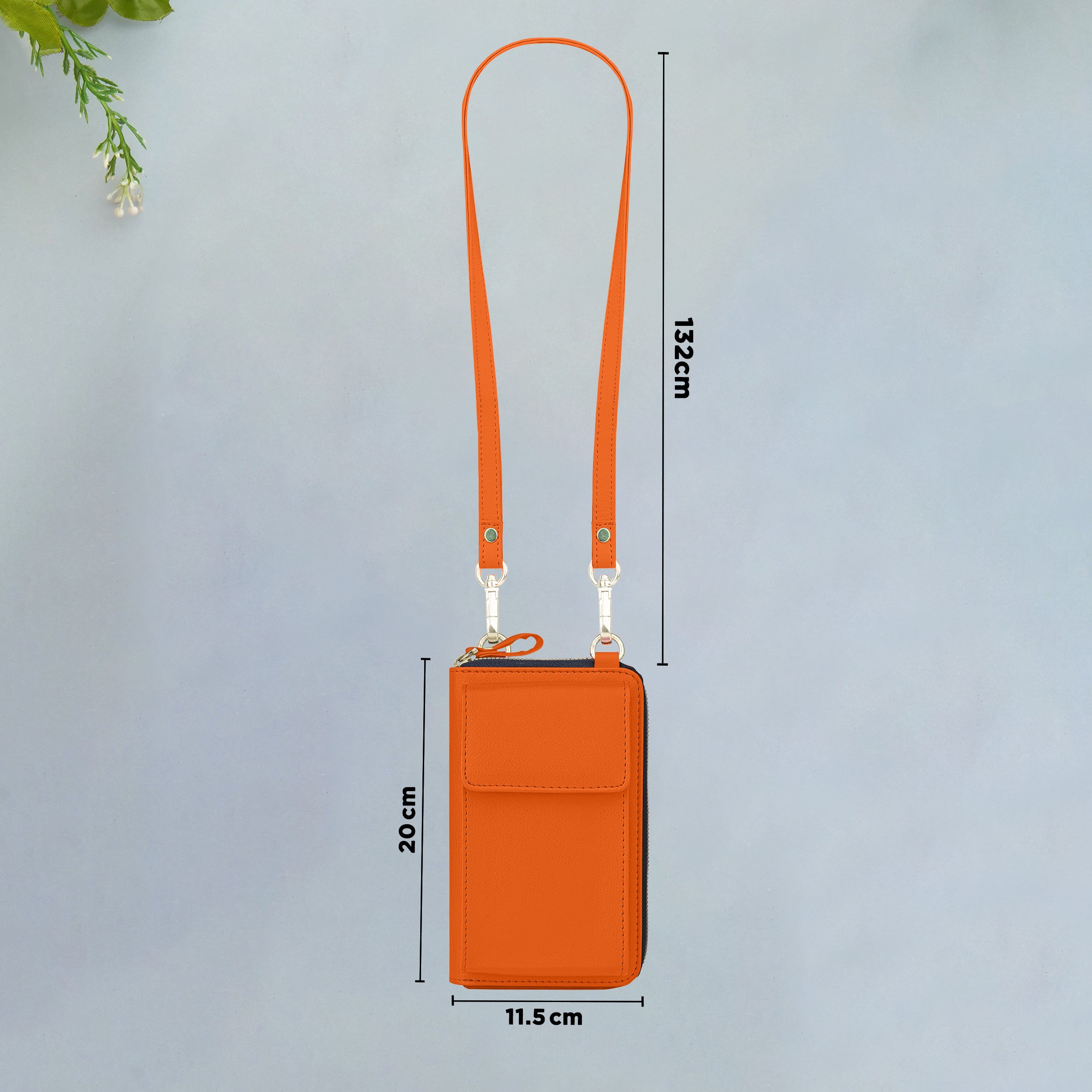 Go Glide Vegan Leather Crossbody Sling Bag - Orange