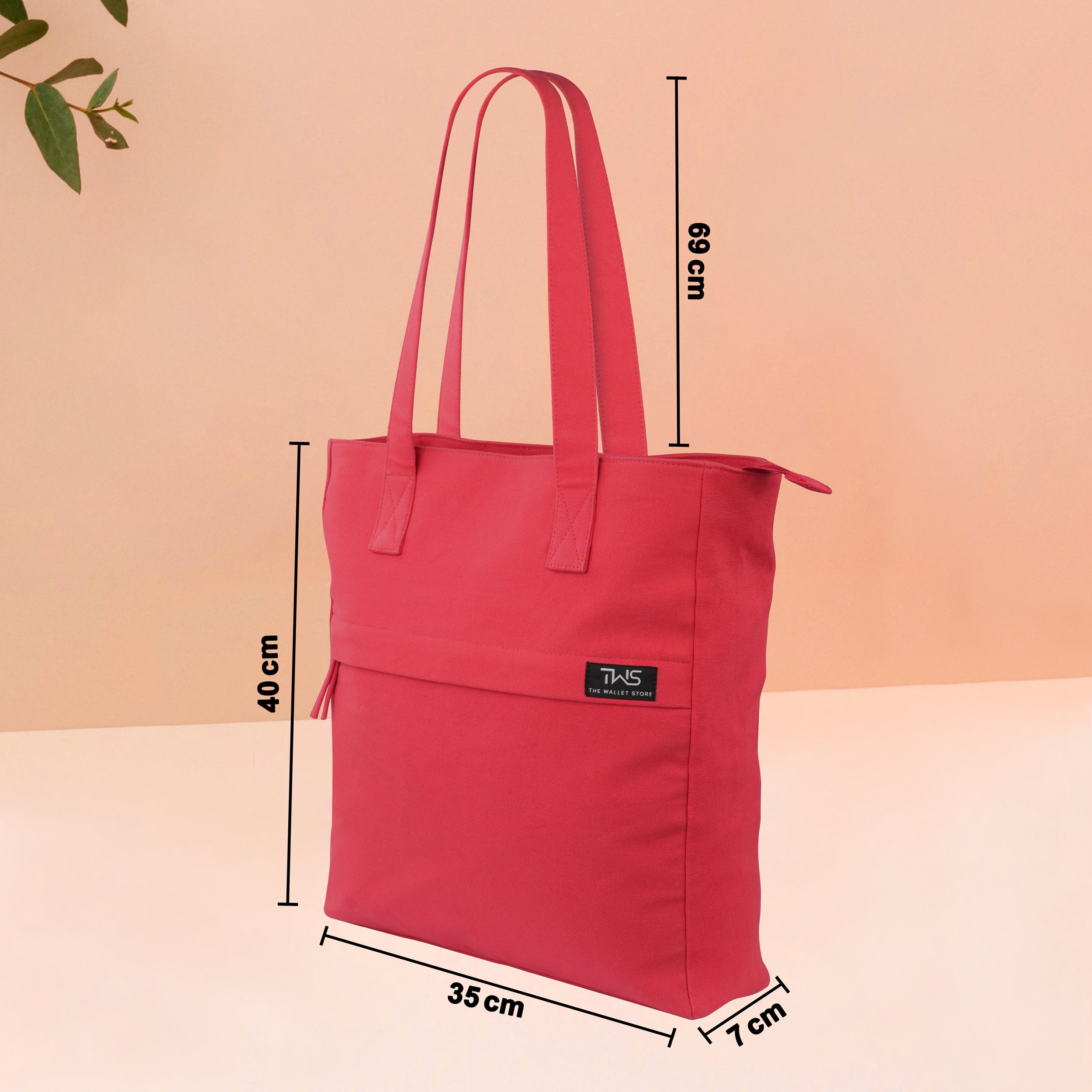 Everyday Vibrant Canvas Tote Bag - Red