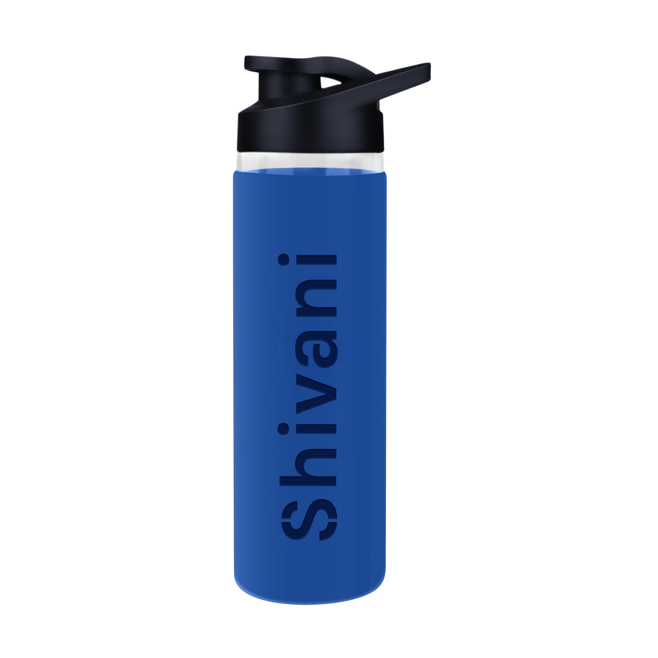 Personalized Pure Wrap Borosilicate Sipper Bottle - Blue