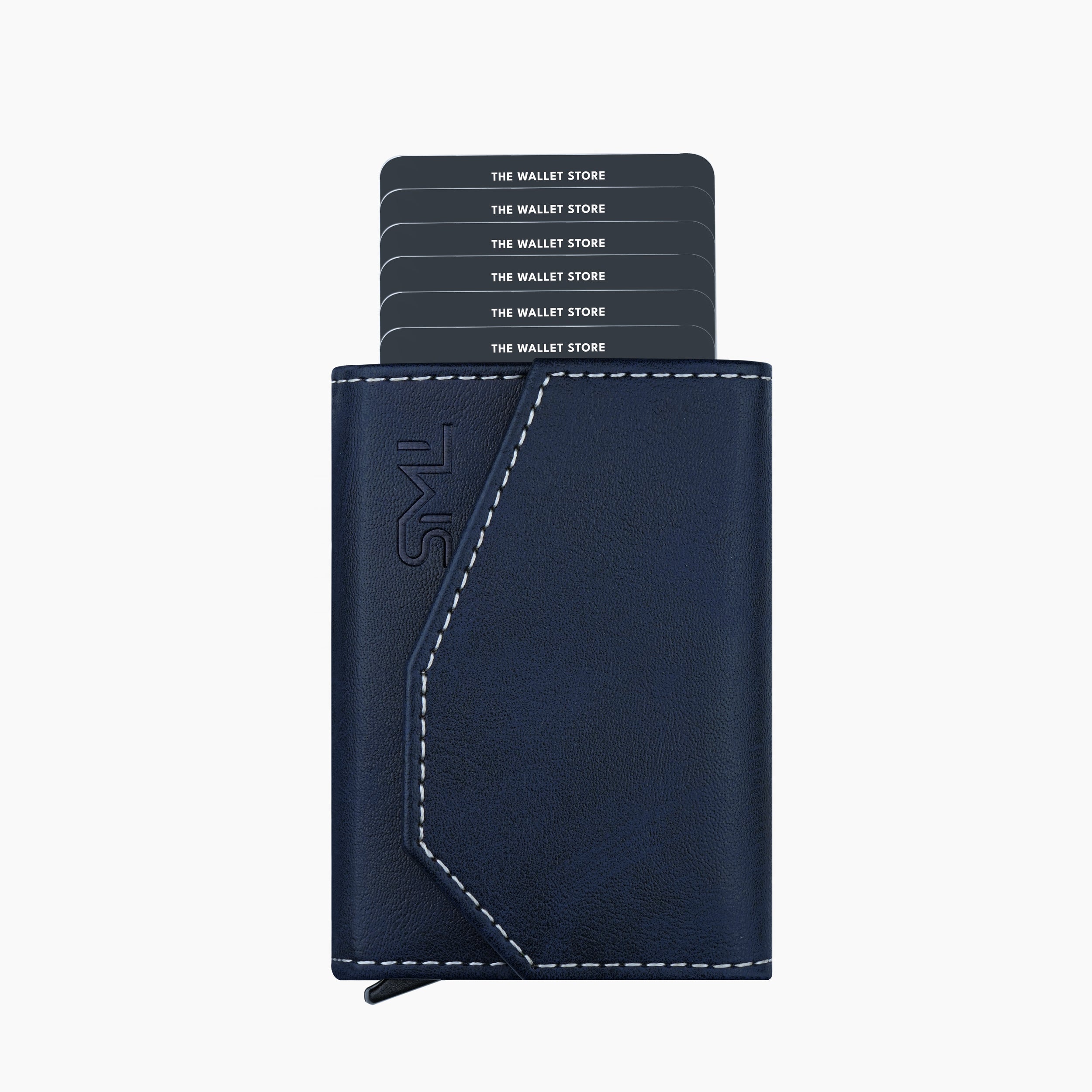 Vintage RFID Protected Wallet Card Holder - Blue