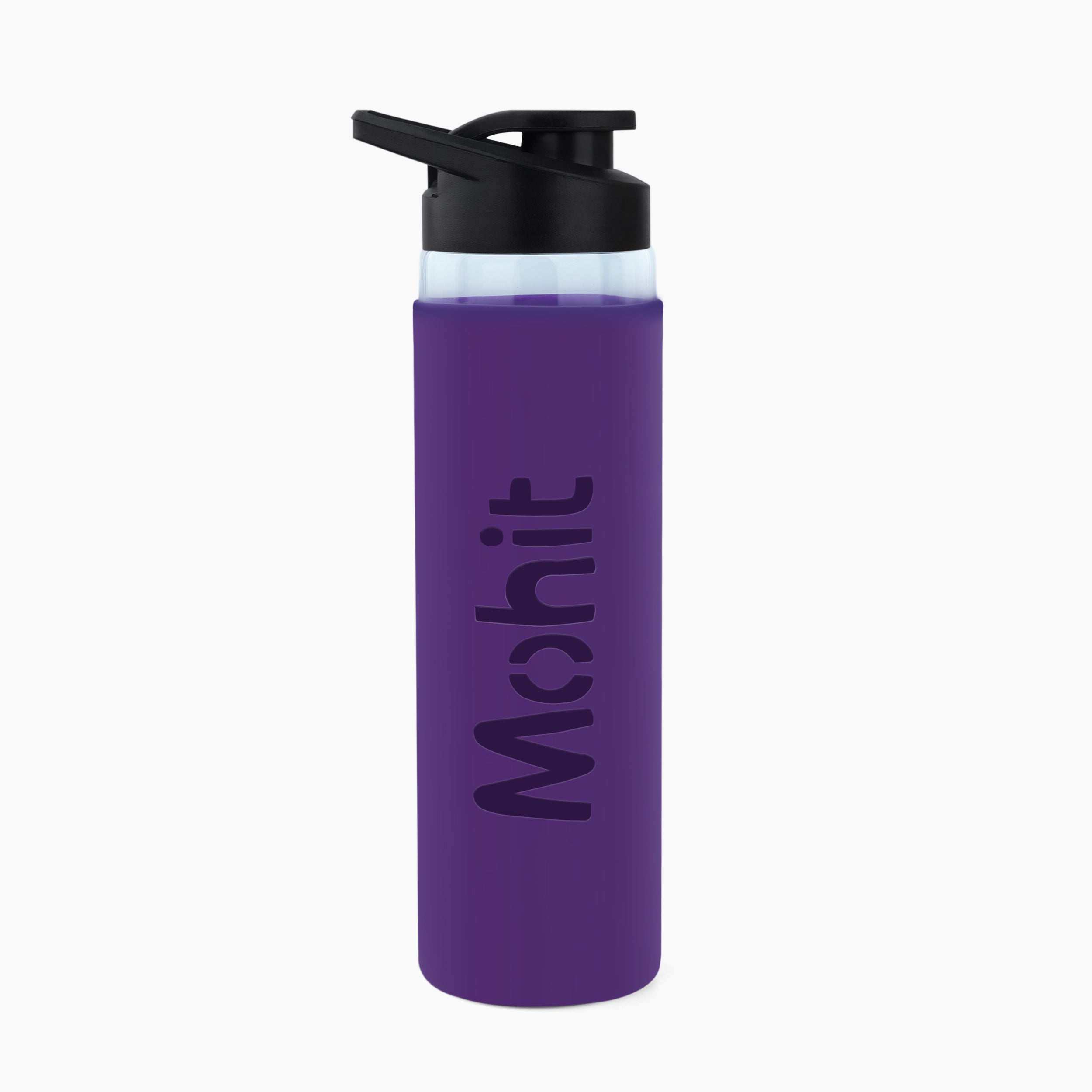 Personalized Pure Wrap Borosilicate Sipper Bottle - Purple