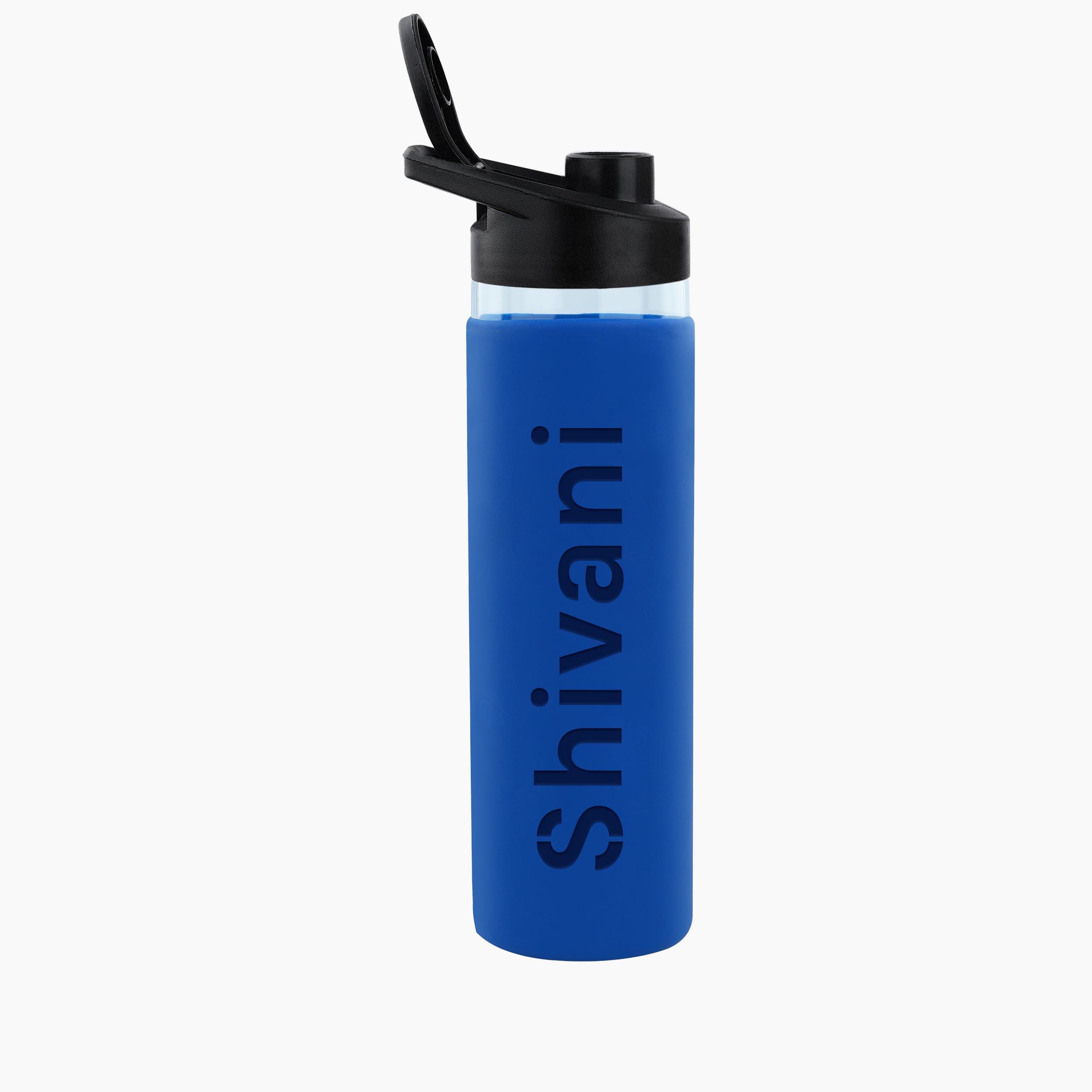 Personalized Pure Wrap Borosilicate Sipper Bottle - Blue