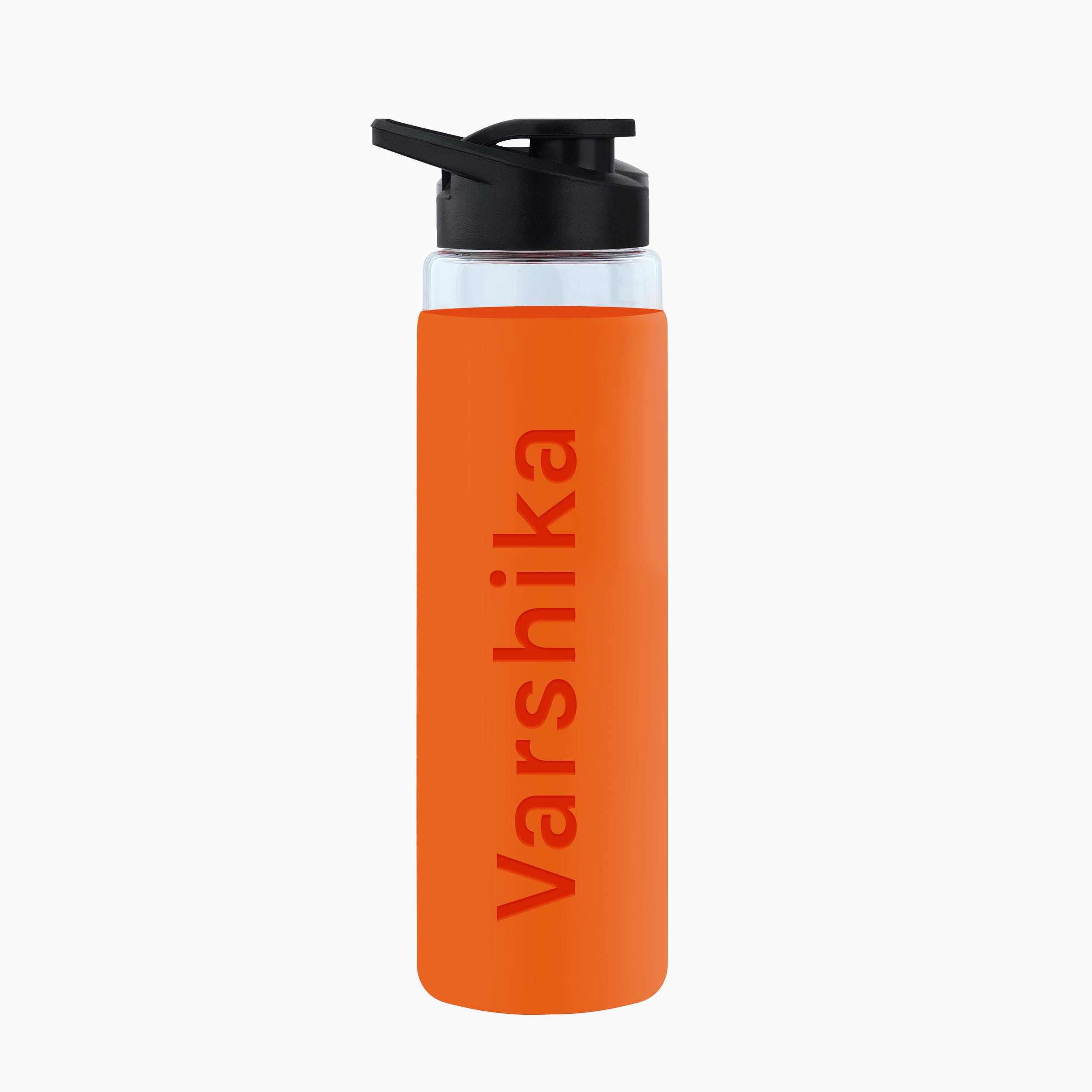 Personalized Pure Wrap Borosilicate Sipper Bottle - Orange