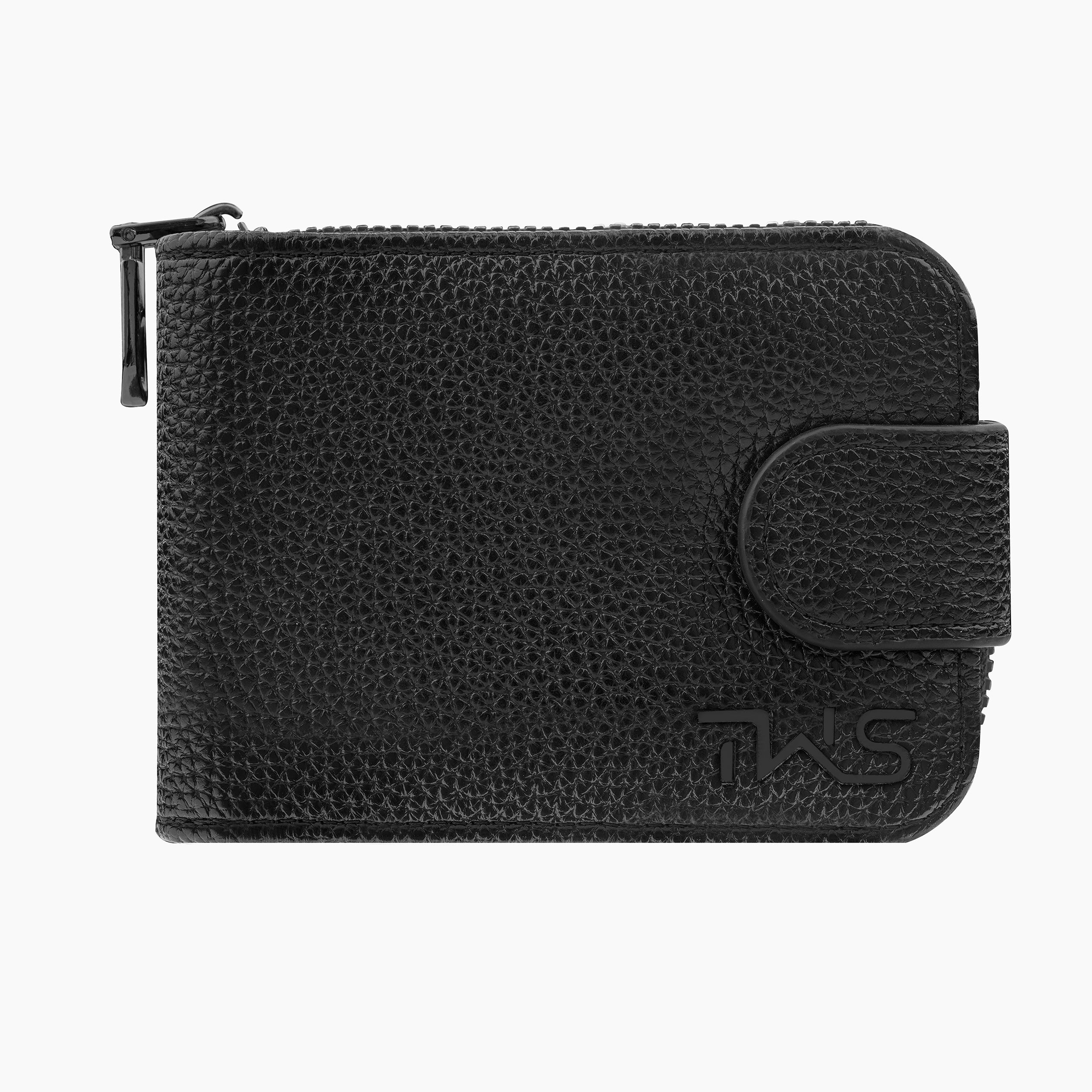 Harmony Leather Zipper Wallet For Men - Black