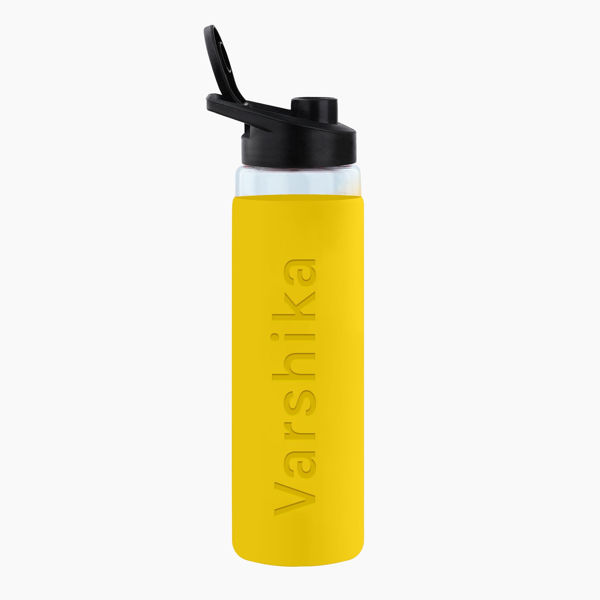 Personalized Pure Wrap Borosilicate Sipper Bottle - Yellow