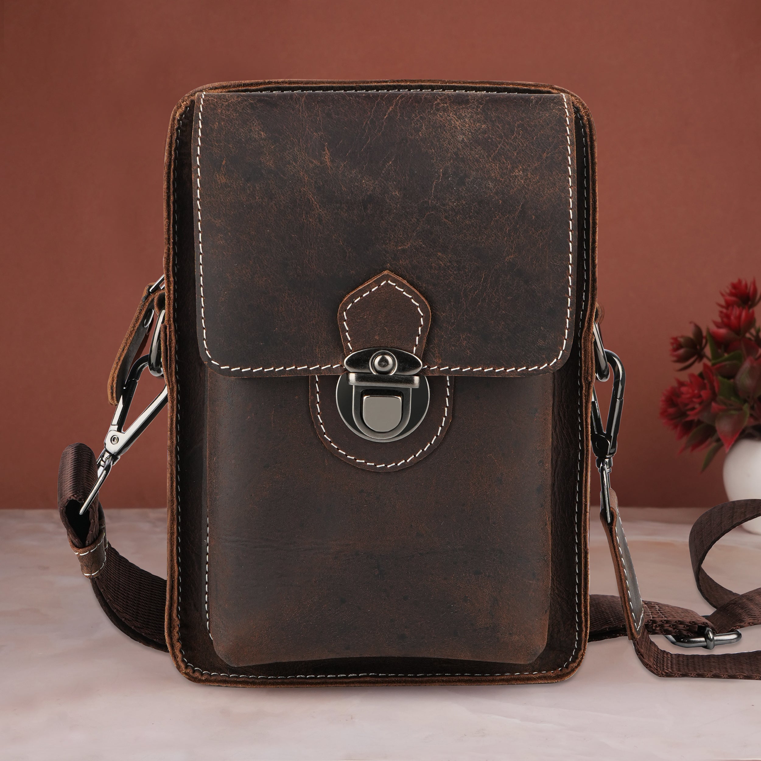 Cross Trail Genuine Leather Crossbody Unisex Sling Bag