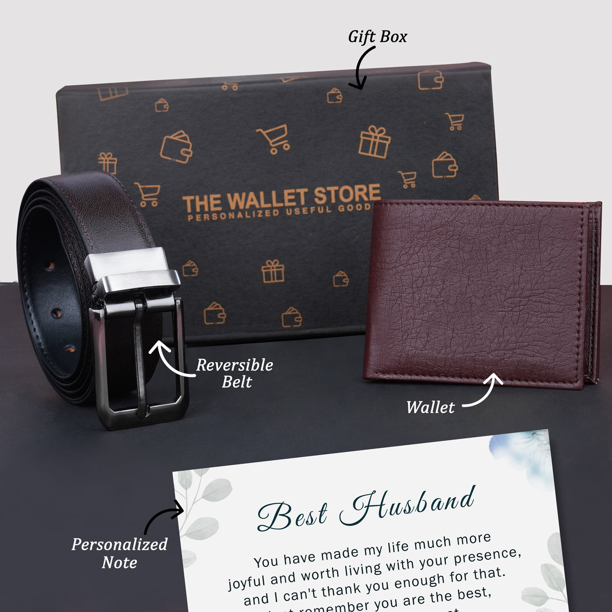 Men's belt and wallet set best sale