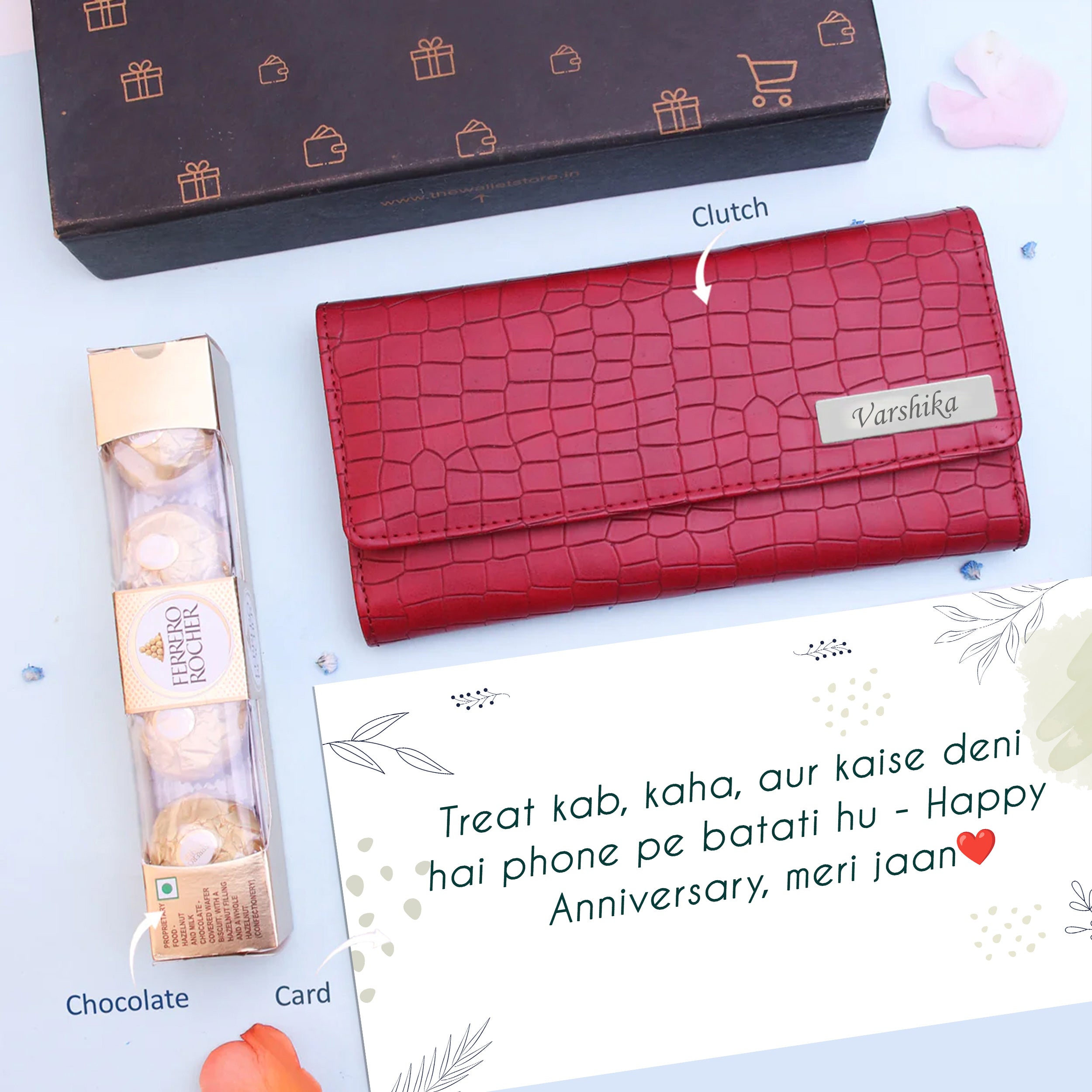 Personalized Brick Style Clutch & Chocolate Gift Set