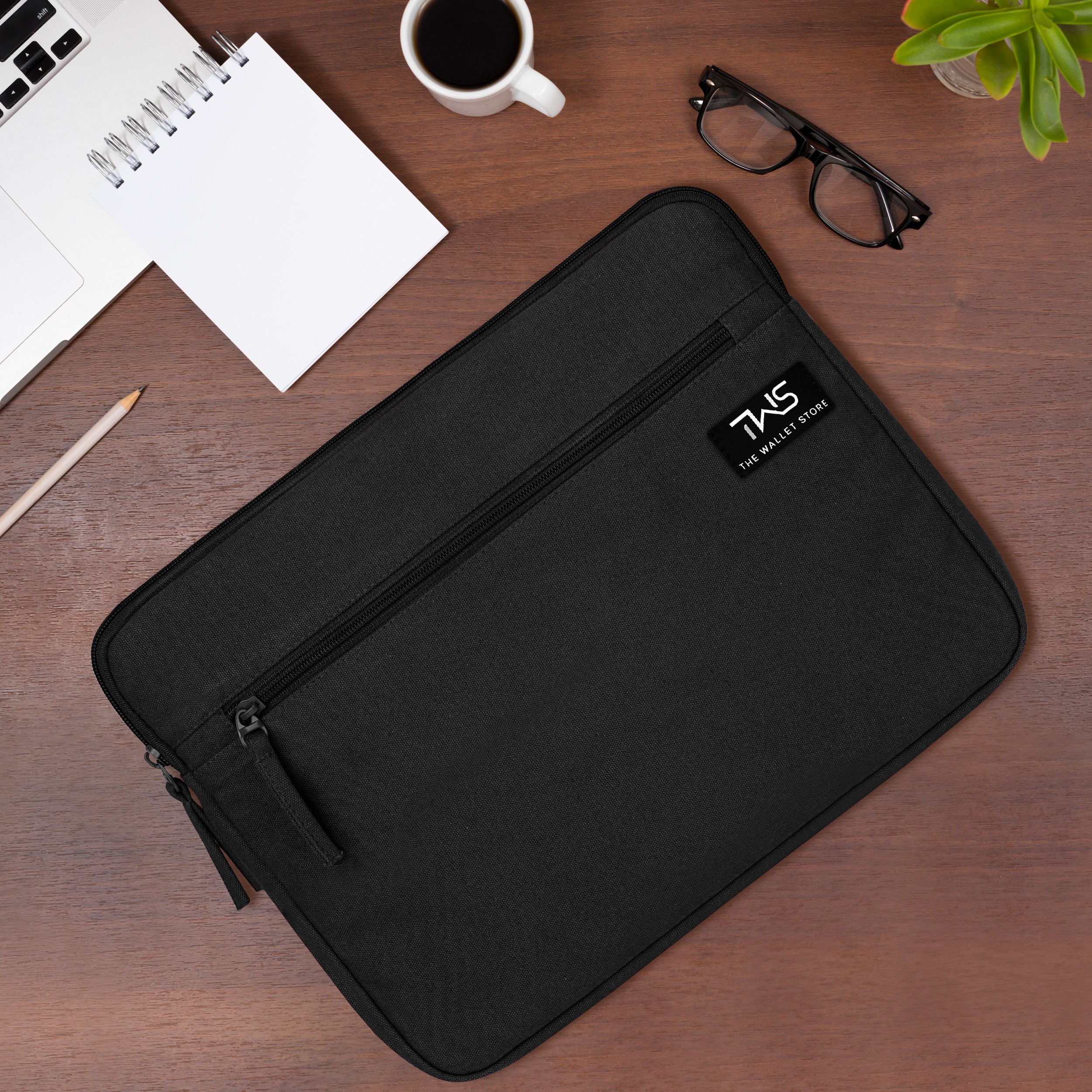 Sleek Guard Canvas Laptop Sleeve - Black