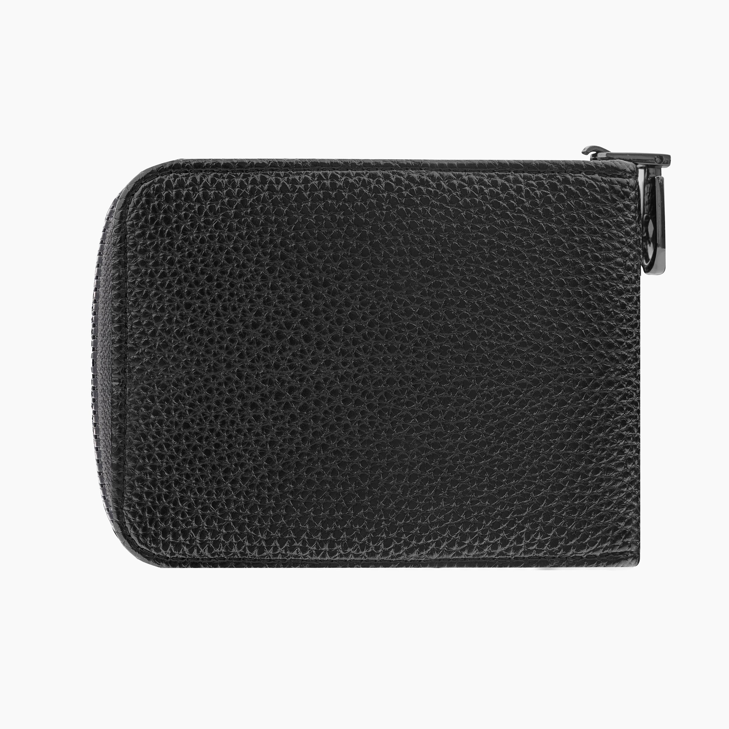 Harmony Leather Zipper Wallet For Men - Black