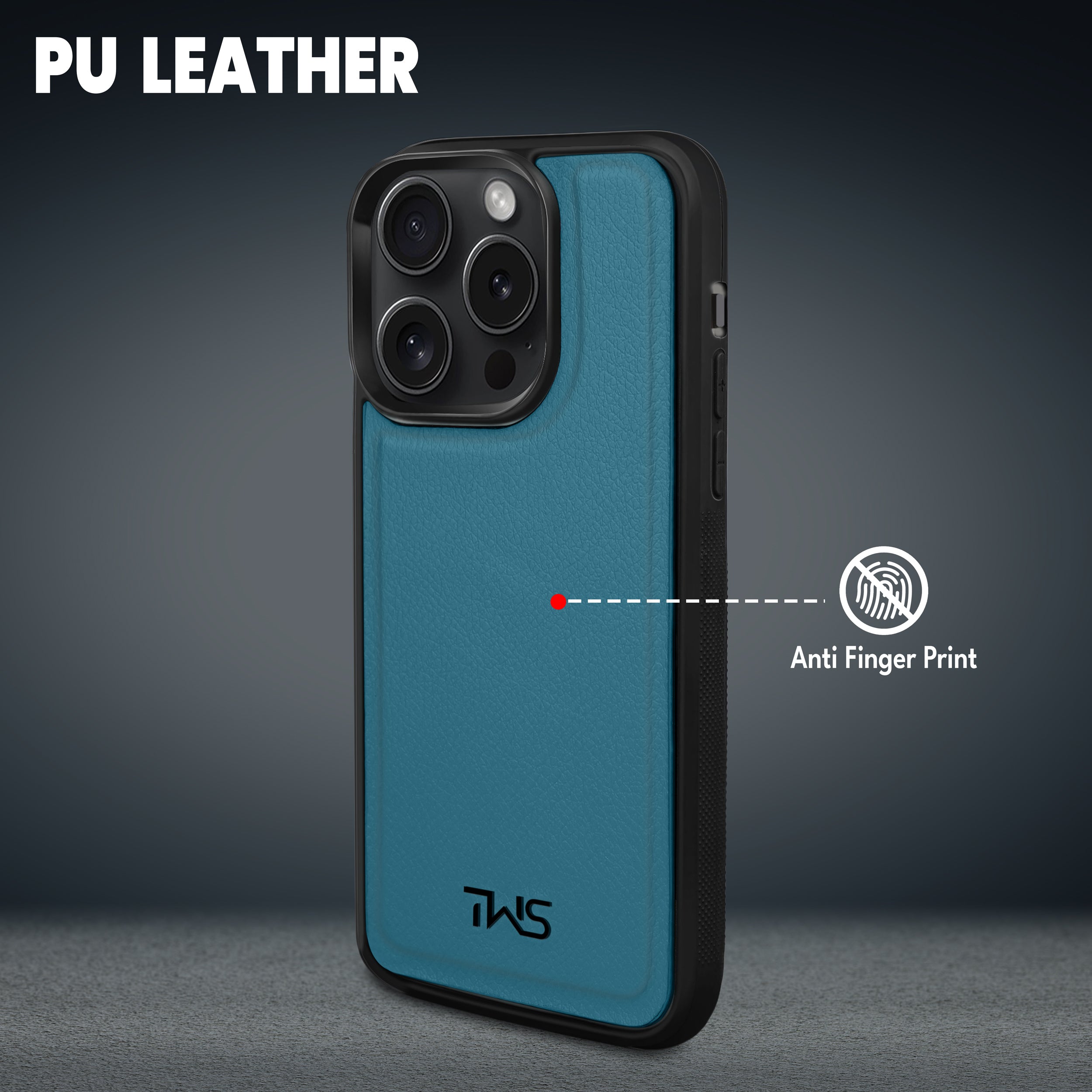 Premium Vegan Leather iPhone Case Cover - Blue