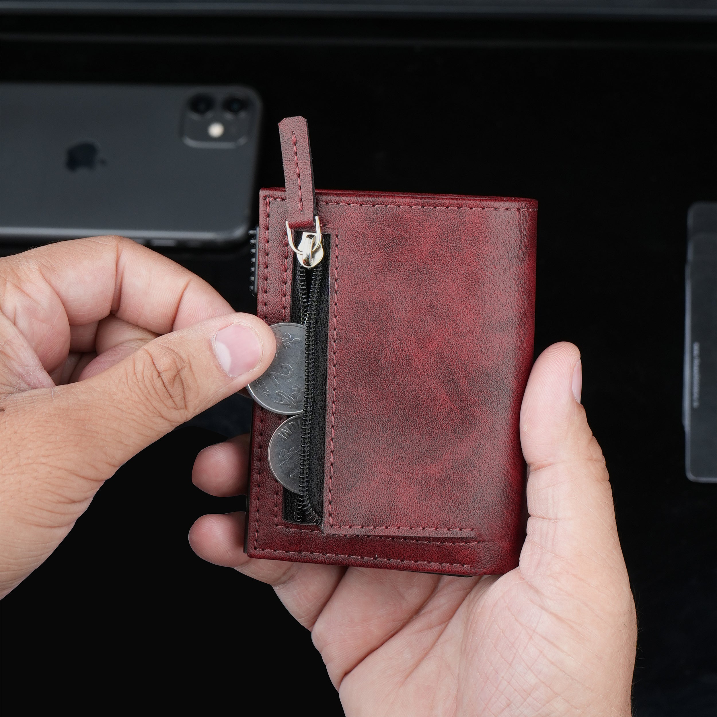 Defender RFID Protected Wallet Cardholder - Wine