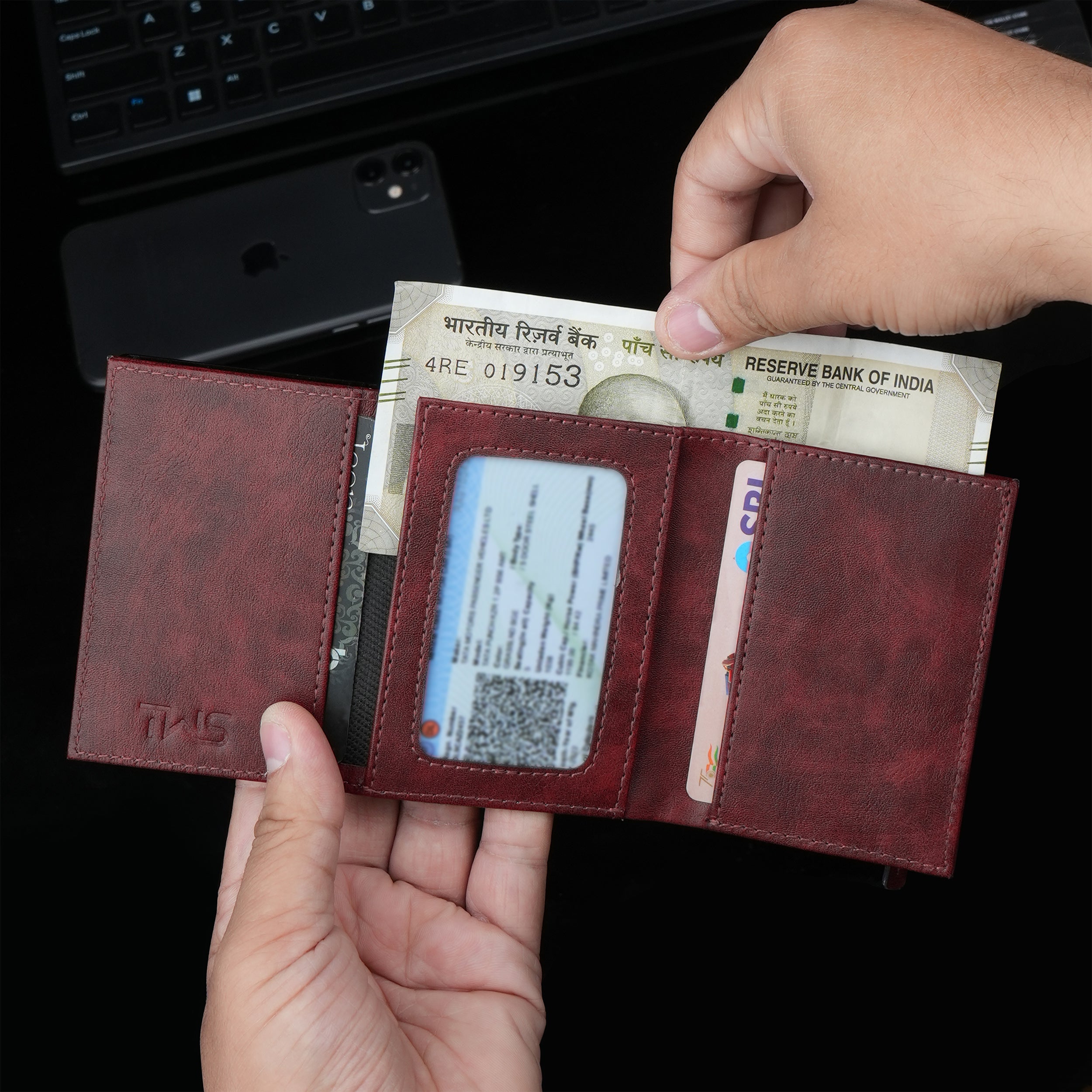 Defender RFID Protected Wallet Cardholder - Wine