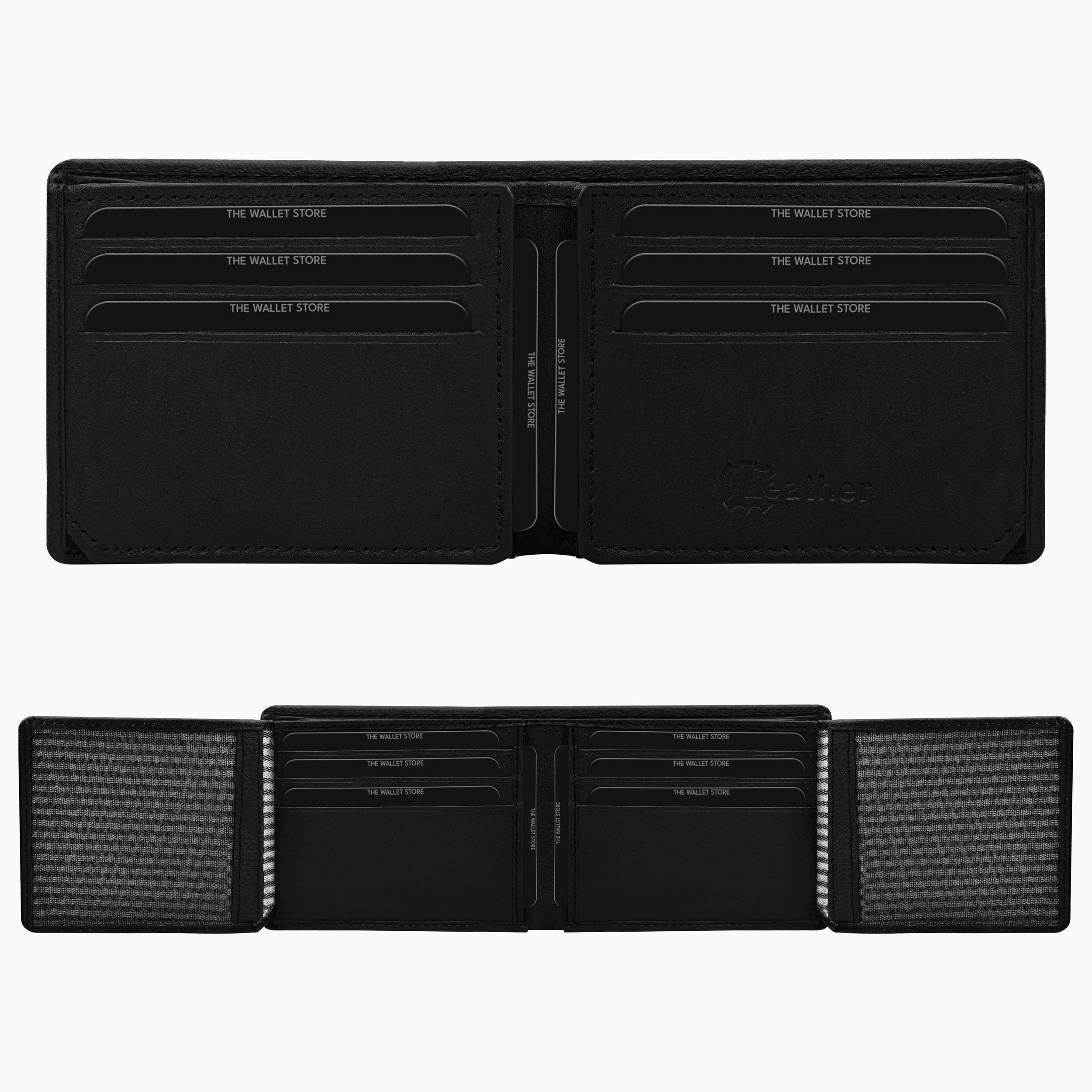 Pristine Textured Leather Wallet For Men - Black