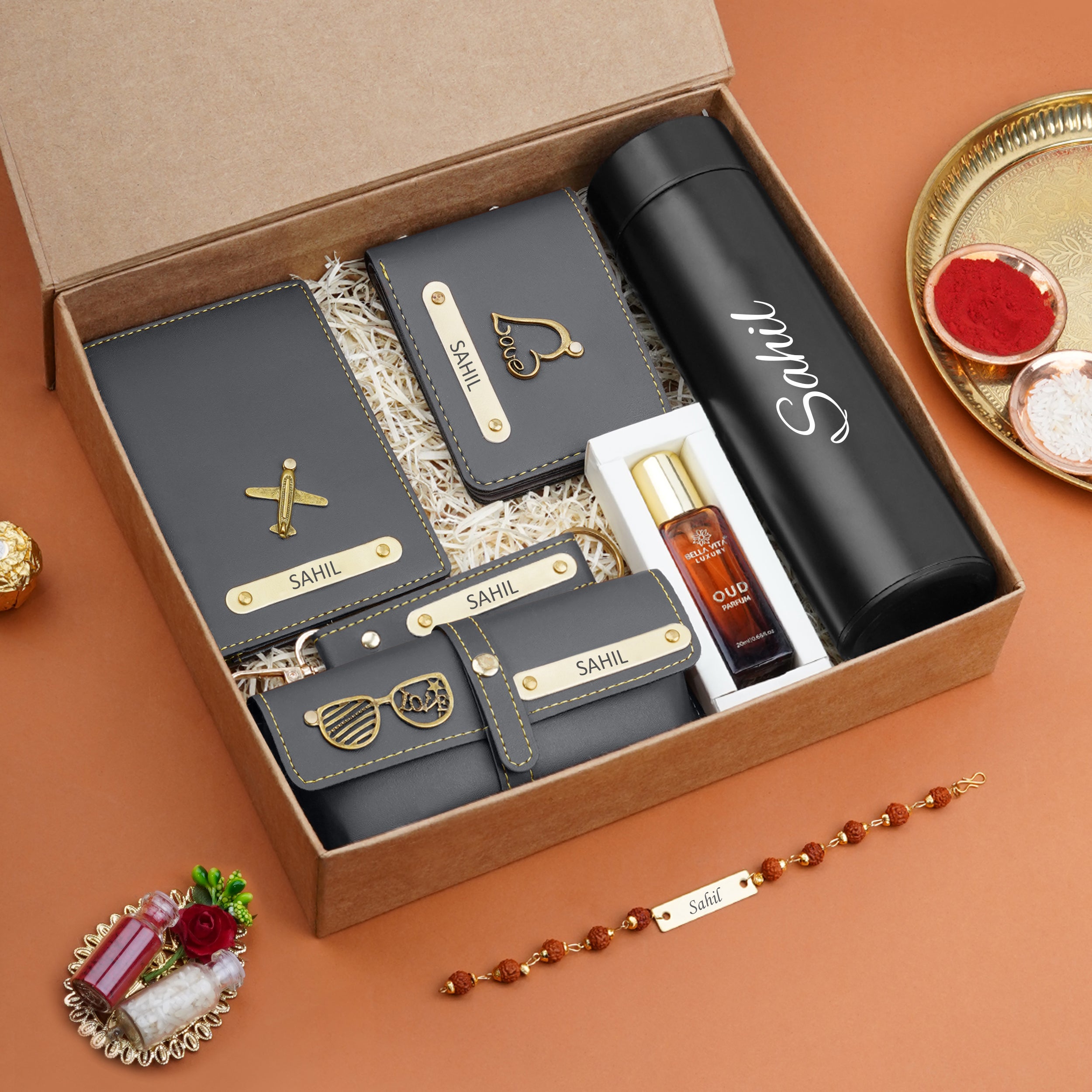 Personalized Raksha Bandhan Essentials Gift Box For Him