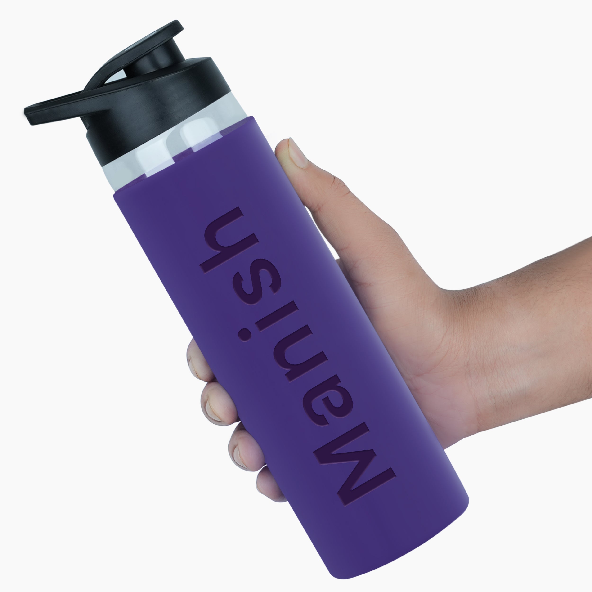 Personalized Pure Wrap Borosilicate Sipper Bottle - Purple