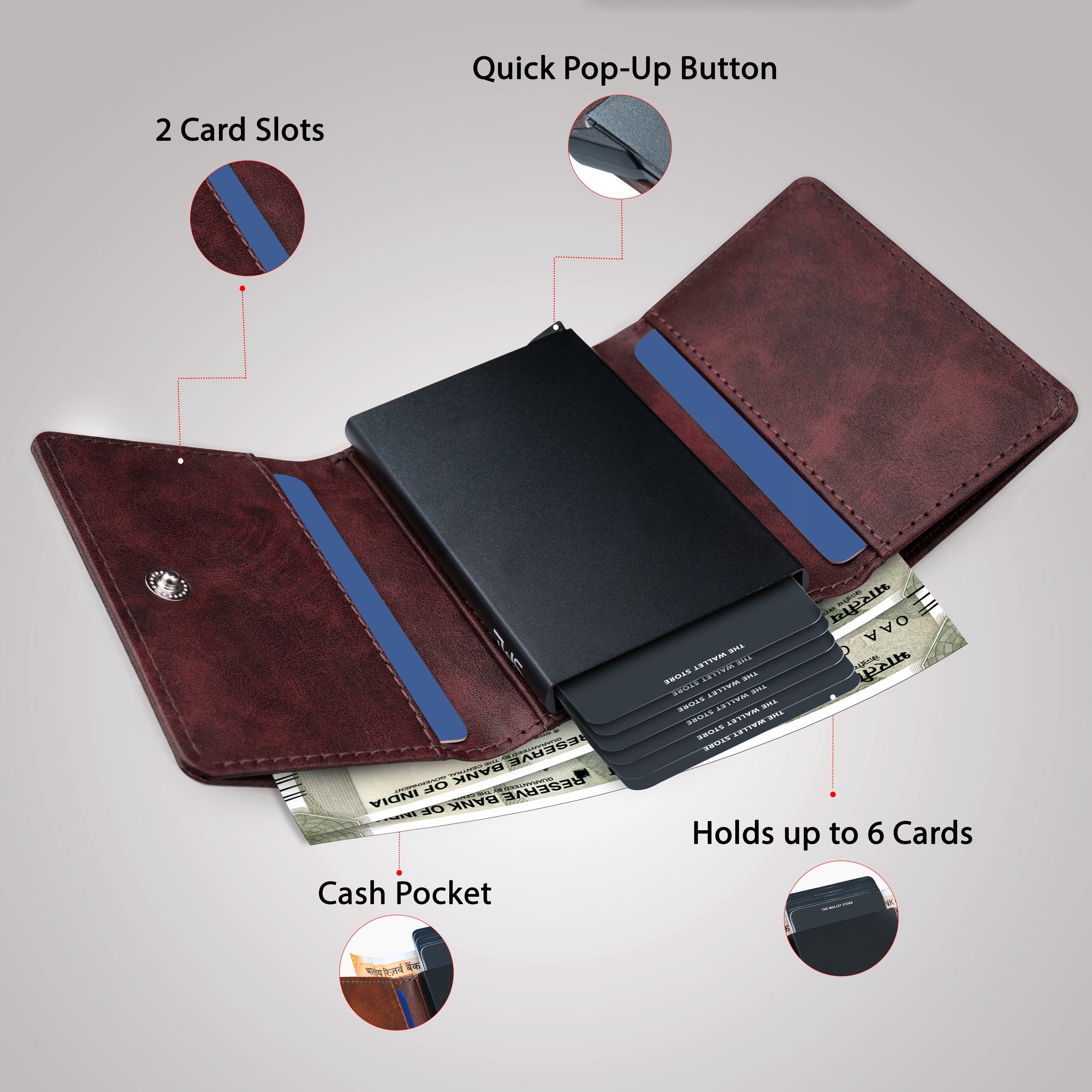 Maverick RFID Protected Wallet Cardholder - Wine