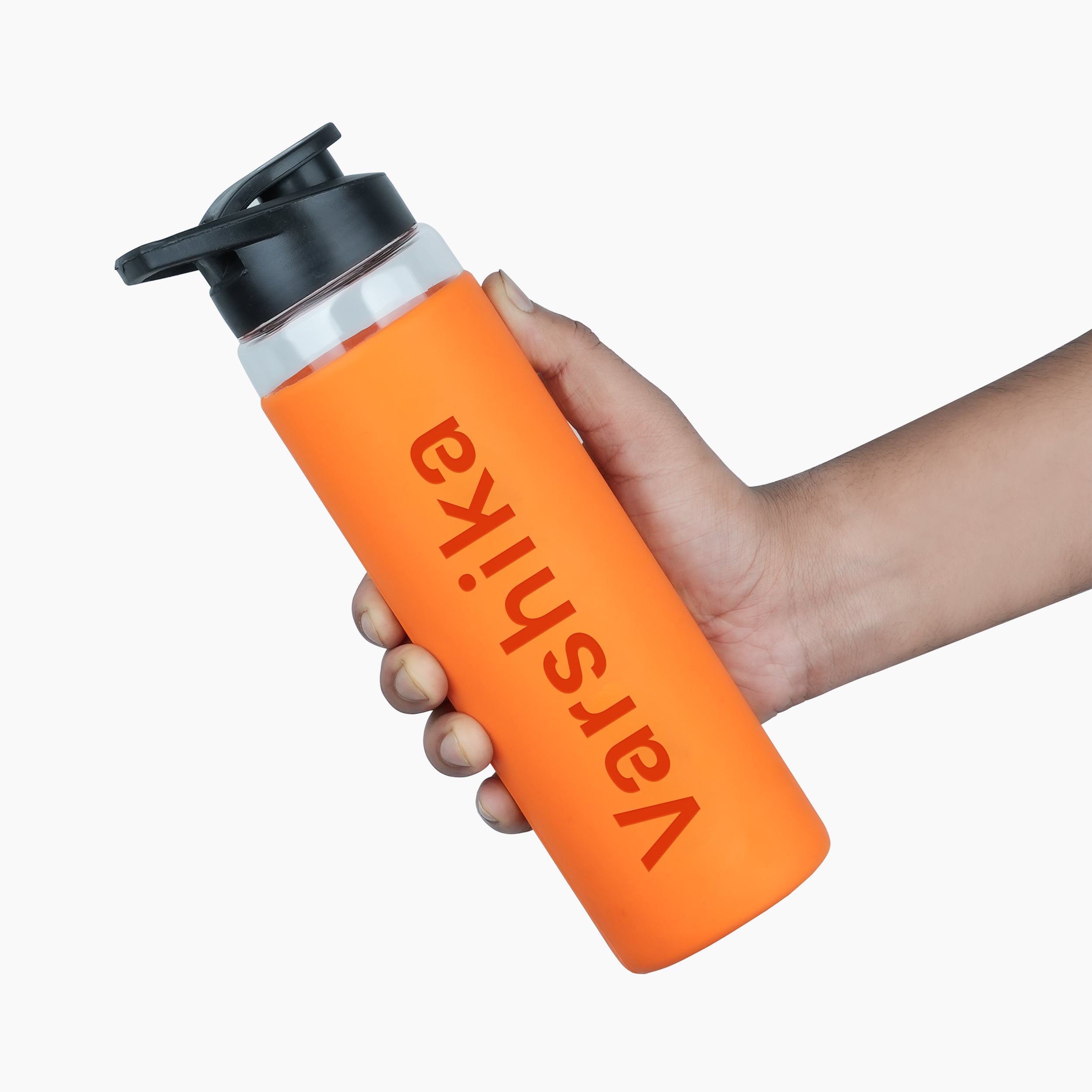 Personalized Pure Wrap Borosilicate Sipper Bottle - Orange