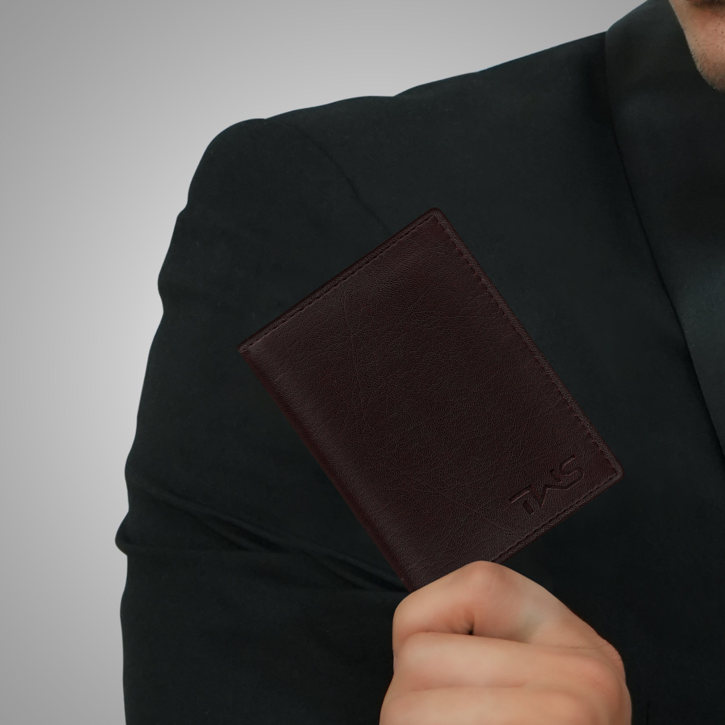 Urbane Bi-Fold Leather Wallet For Men - Dark Brown