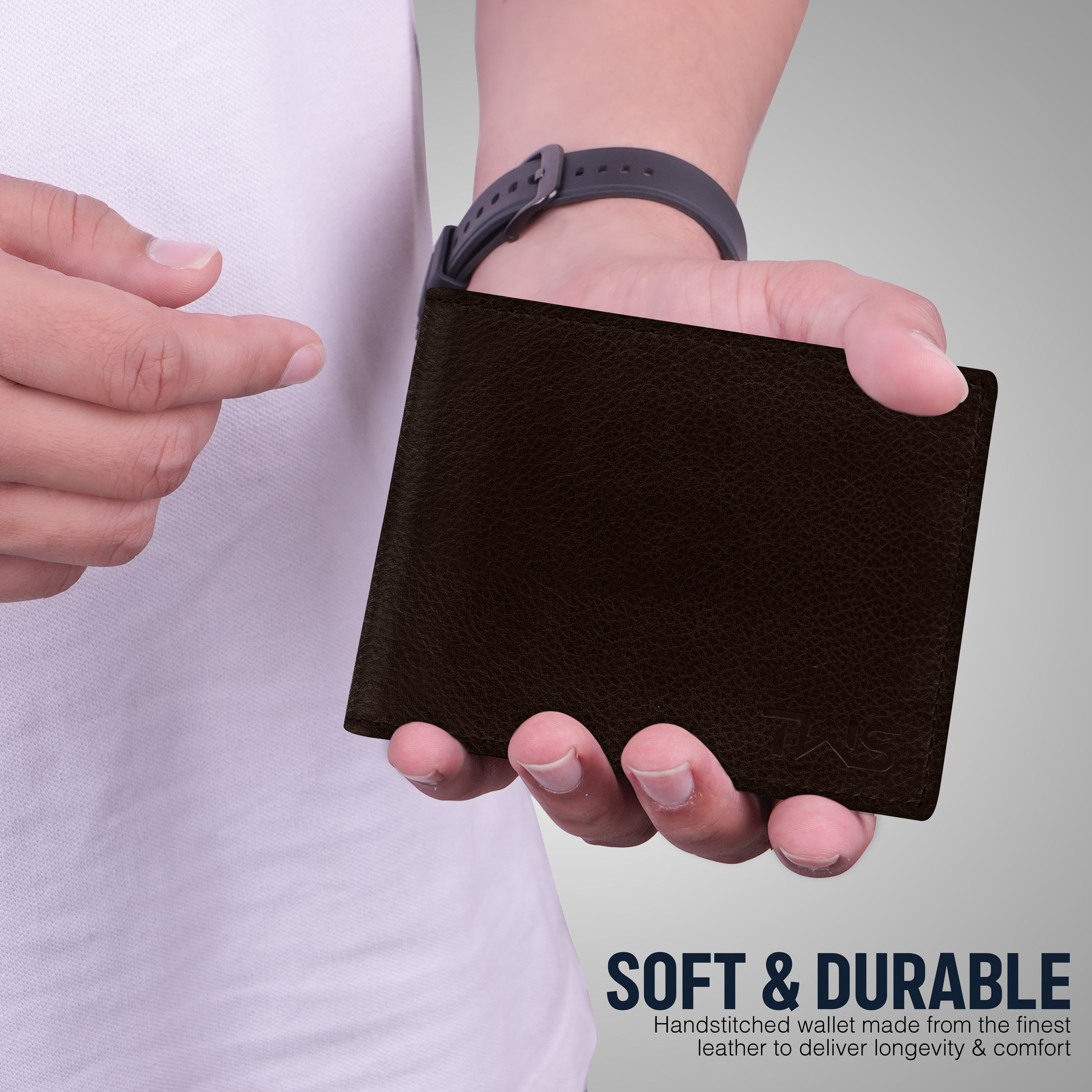 Pristine Textured Leather Wallet For Men - Brown