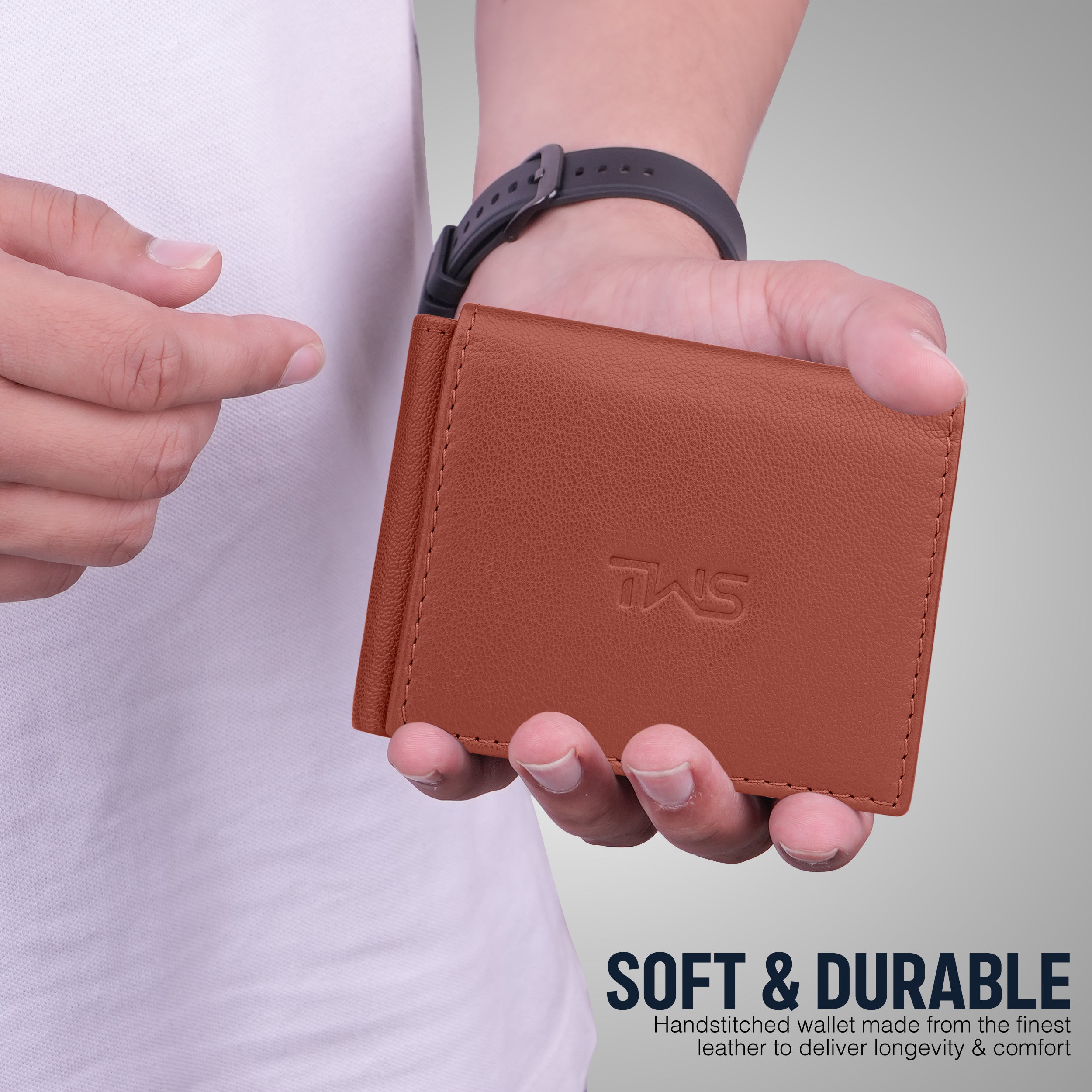 Fold Craft Genuine Leather Wallet For Men - Tan