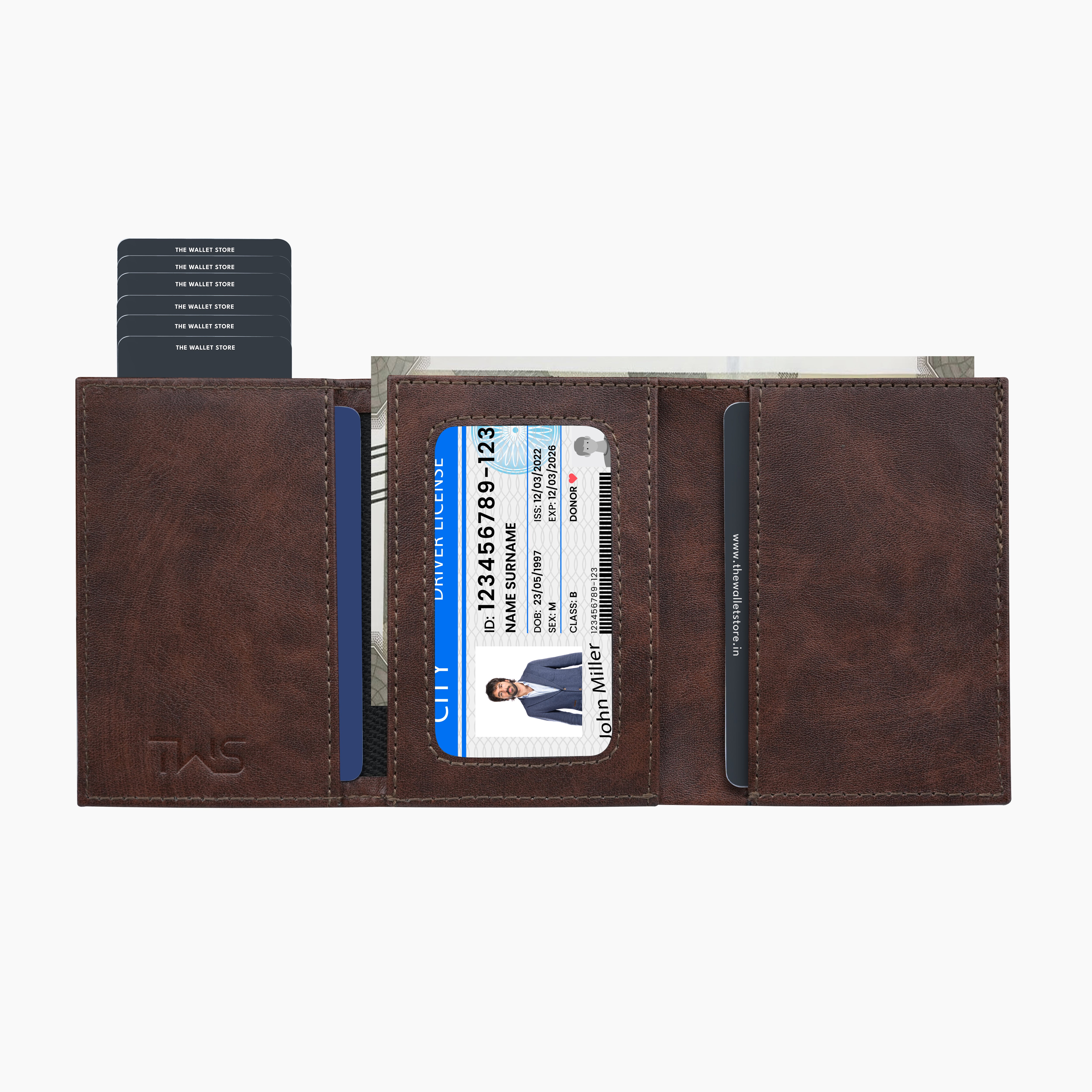 Defender RFID Protected Wallet Cardholder - Brown