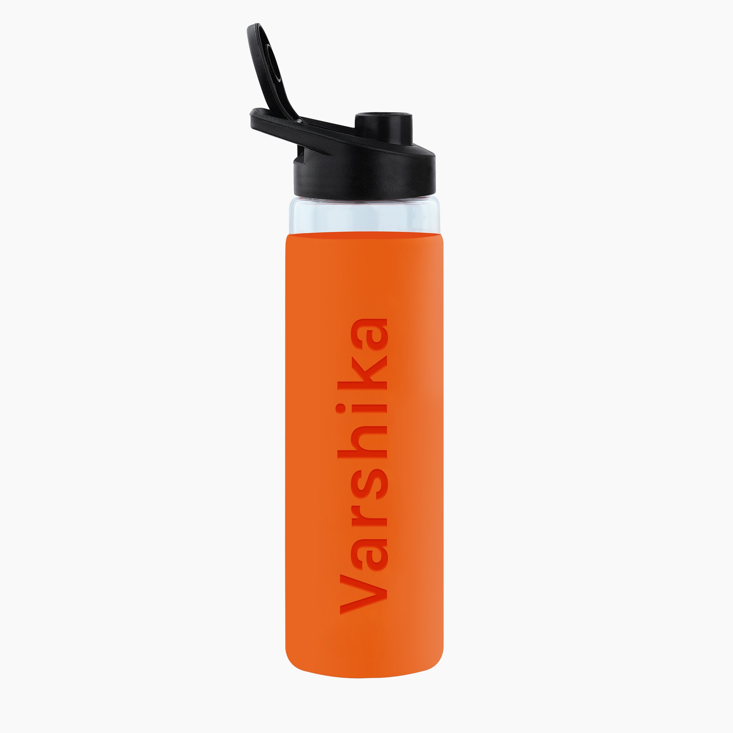 Personalized Pure Wrap Borosilicate Sipper Bottle - Orange