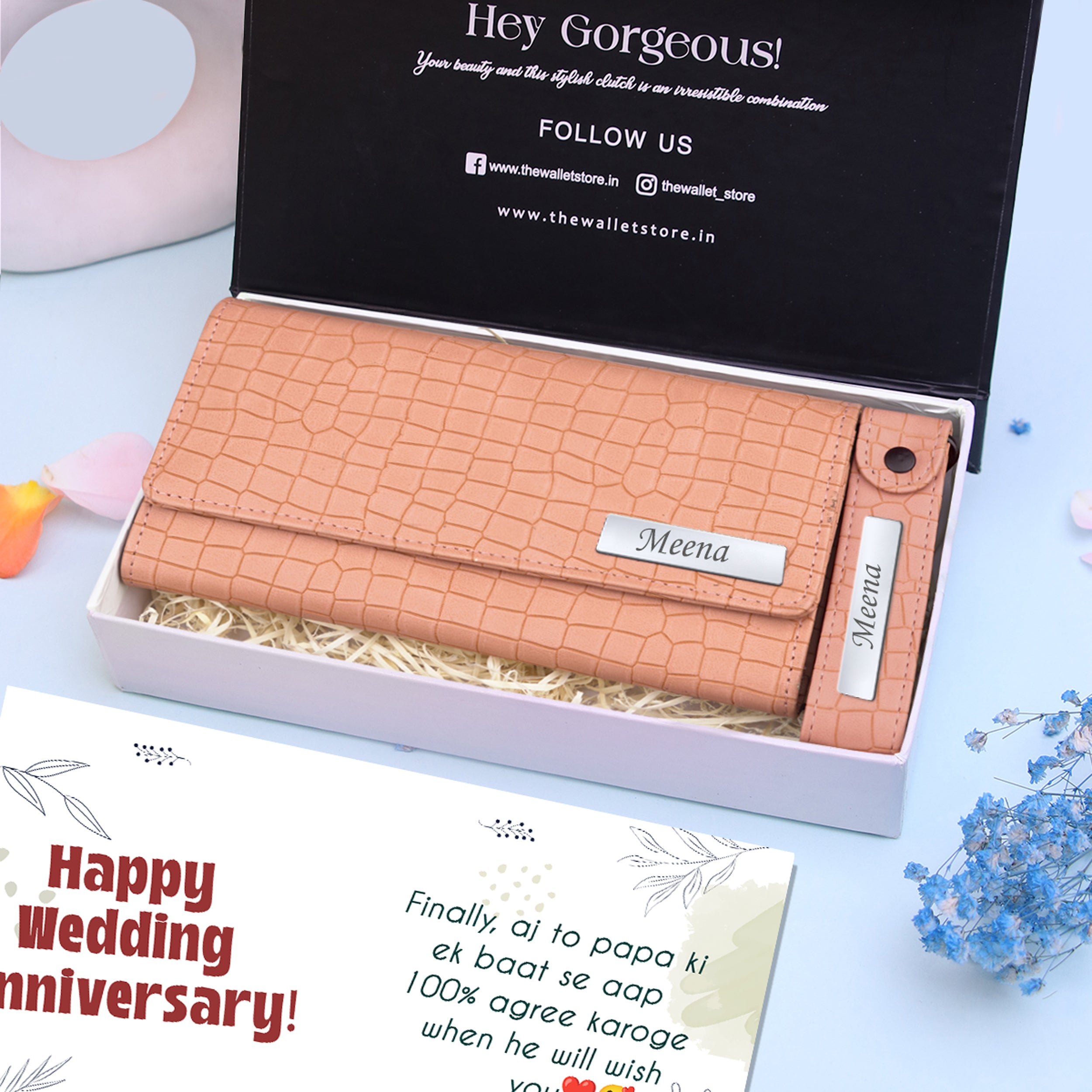 Personalized Brick Style Clutch & Keychain Gift Set