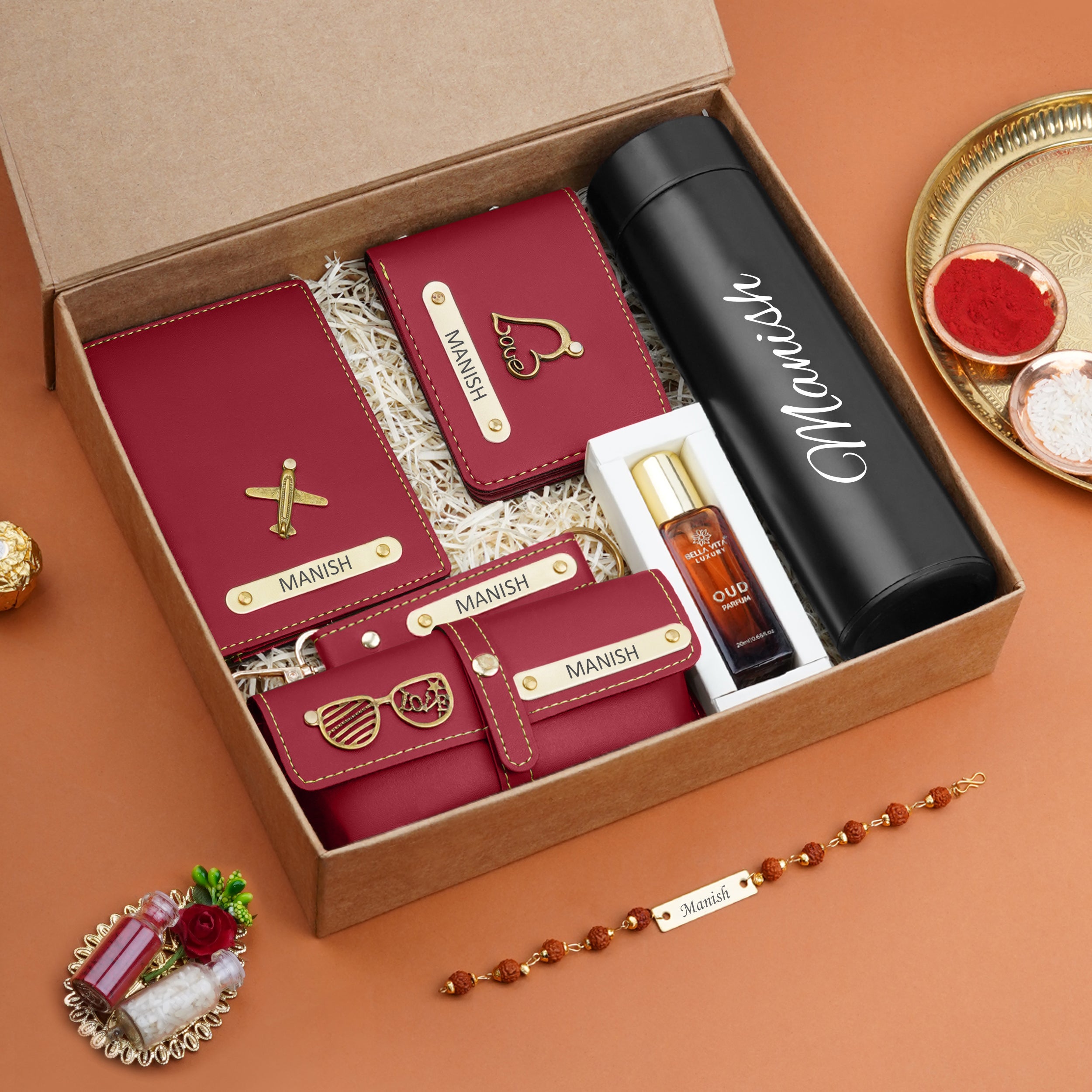 Personalized Raksha Bandhan Essentials Gift Box For Him