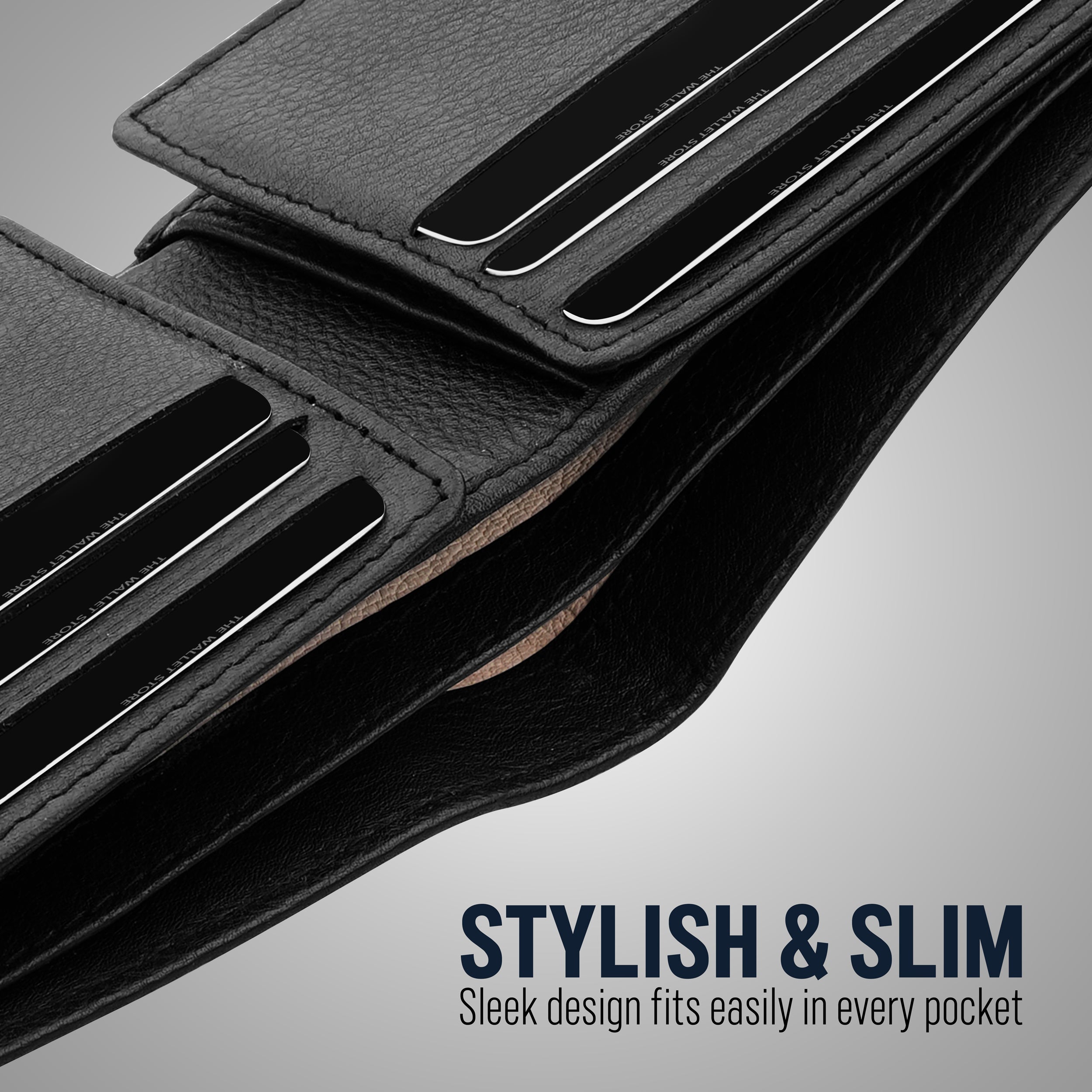 Pristine Textured Leather Wallet For Men - Black