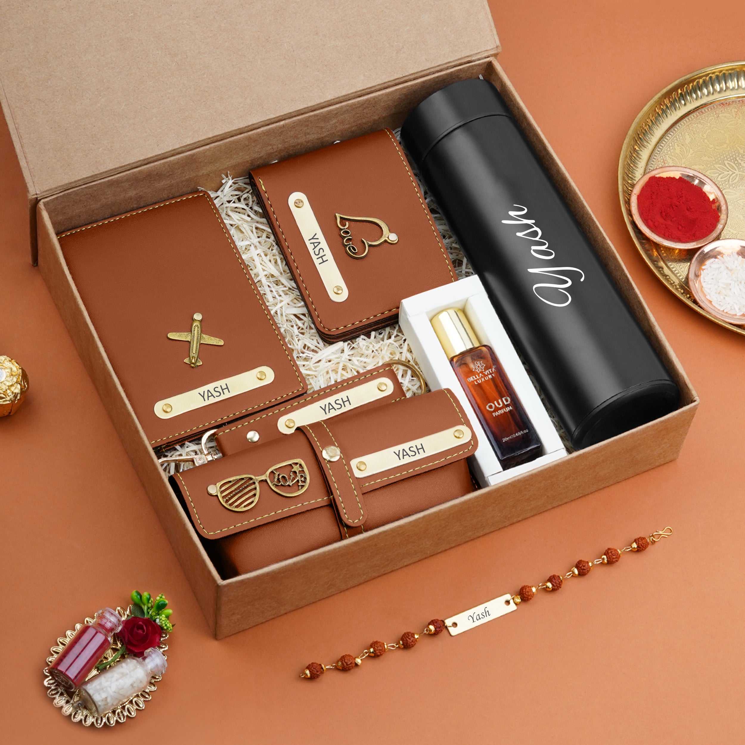 Personalized Raksha Bandhan Essentials Gift Box For Him