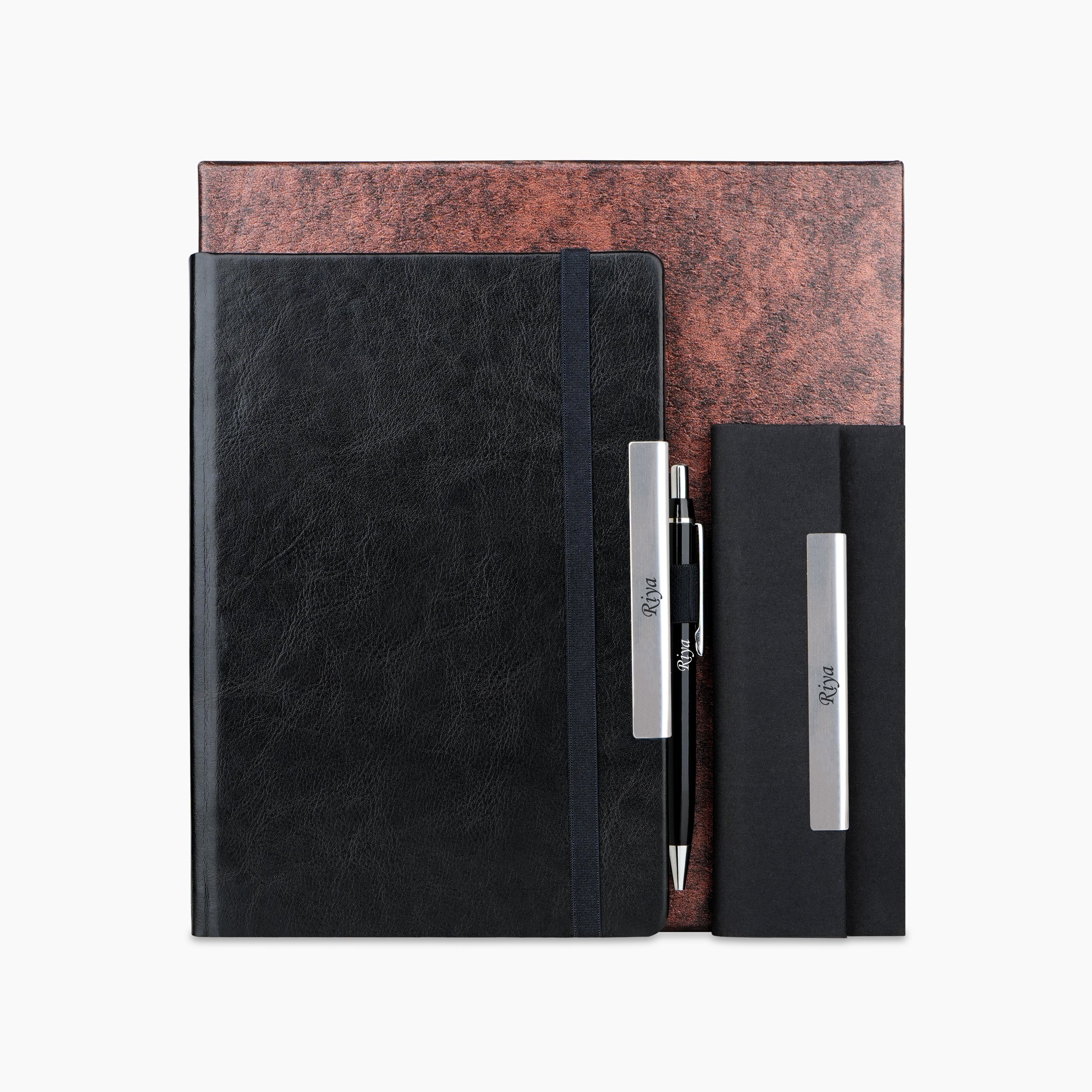 Personalized Leather Lite Diary, Specs Case & Pen Gift Set