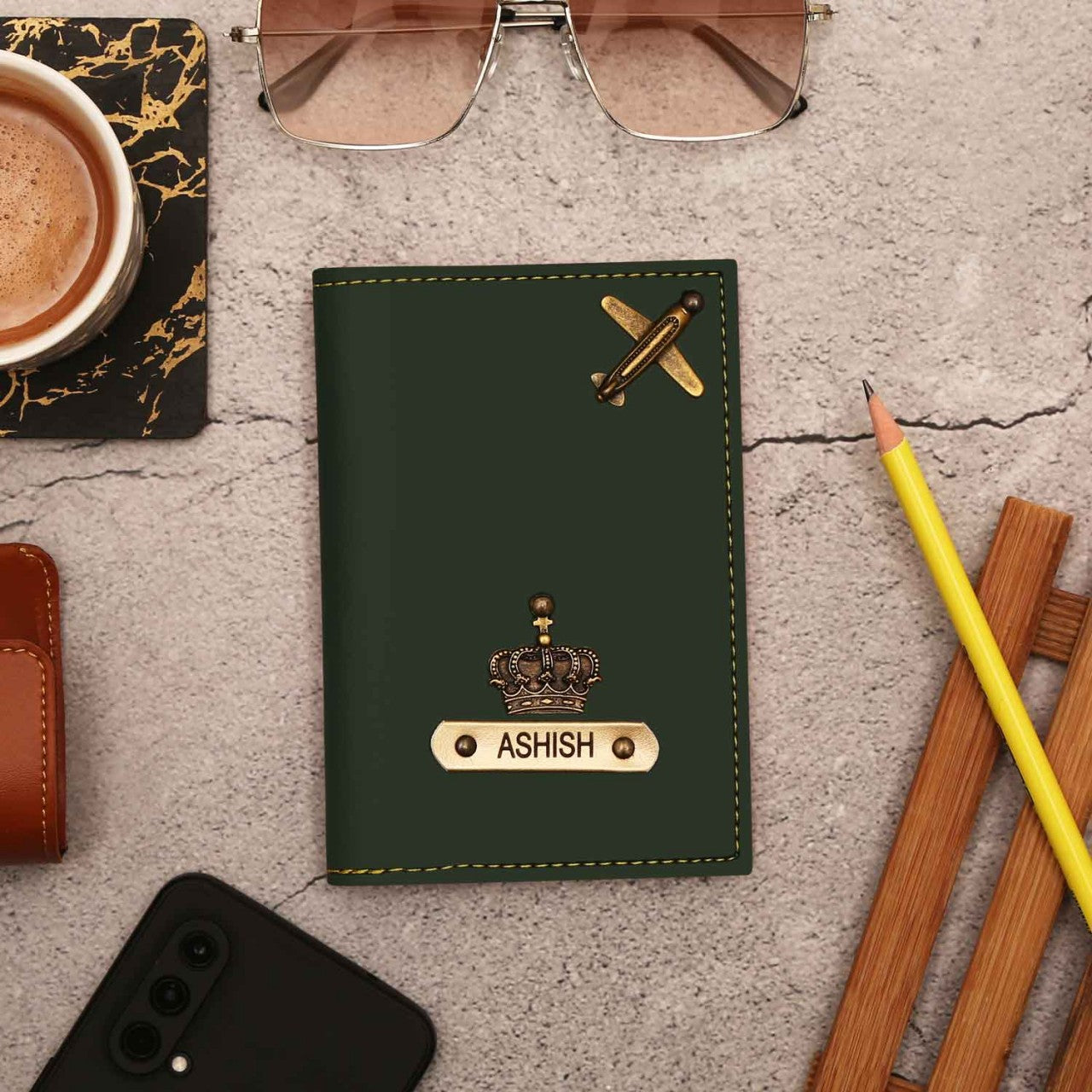 Personalized Leather Passport Cover