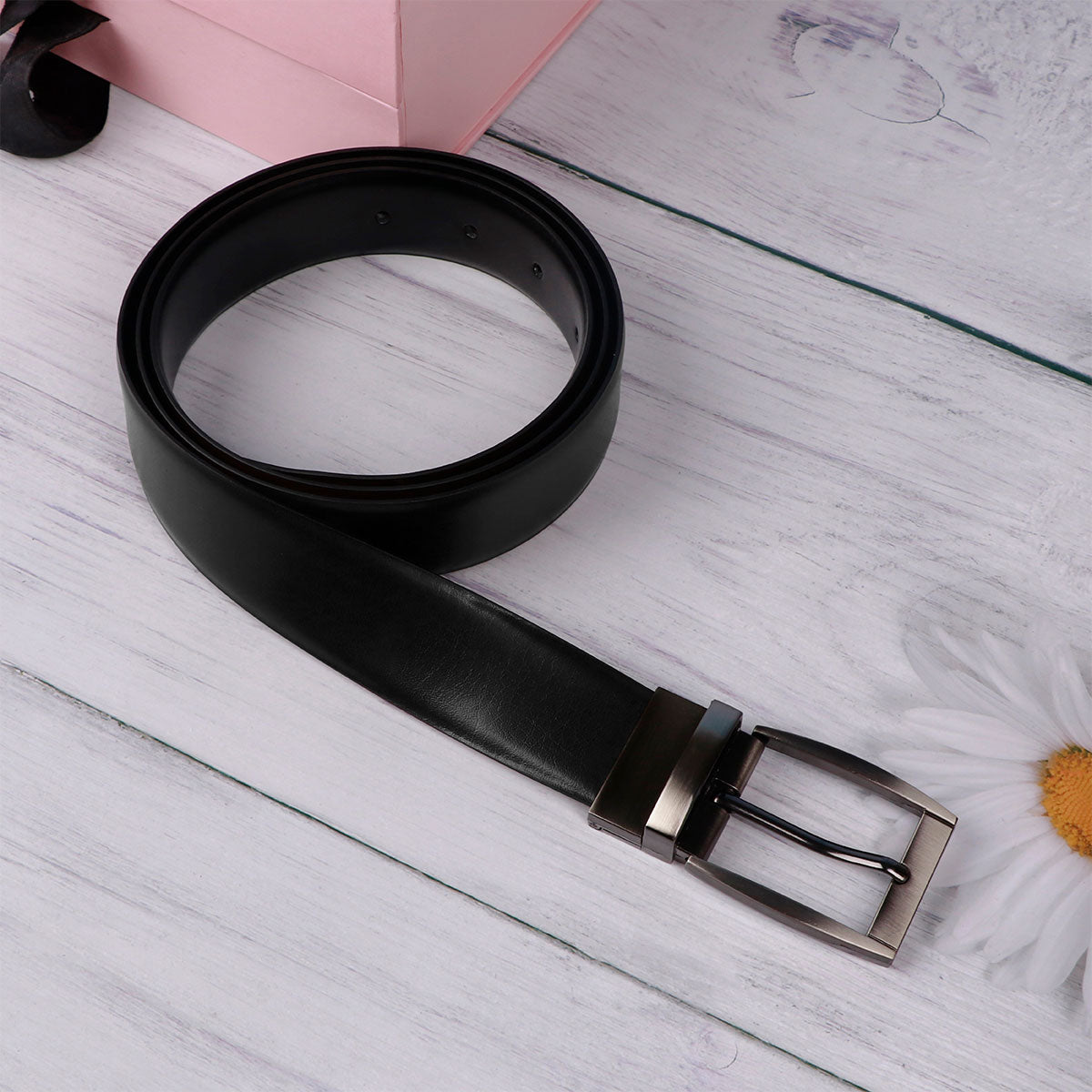 Personalized Belt & Wallet Gift Set - Black