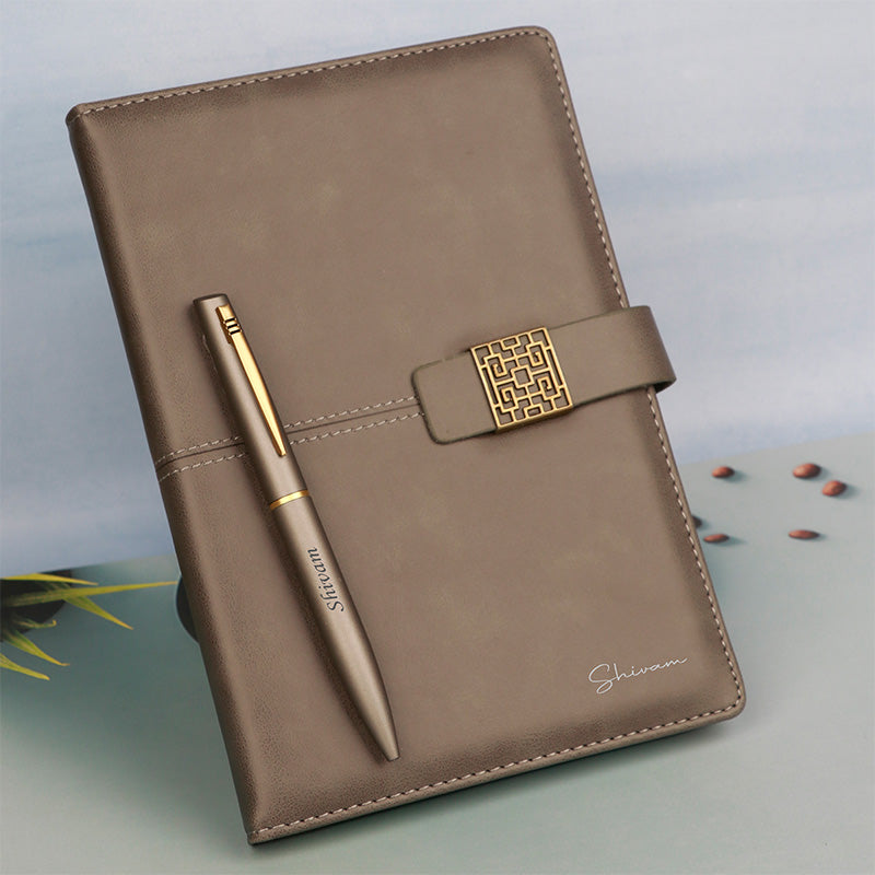 Personalized Flip Lock Diary & Pen Gift Set